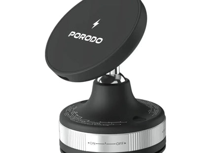 Porodo Vacuseal Smart Suction Wireless Charging Mount Black