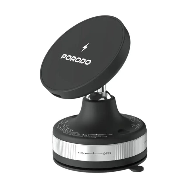 Porodo Vacuseal Smart Suction Wireless Charging Mount Black