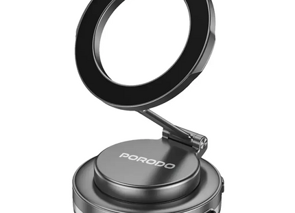 Porodo Vacuum Lock Magsafe Phone Holder With One-Touch Electric Suction Black