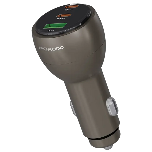 Porodo Valtro Multi-Port Car Charger Brown