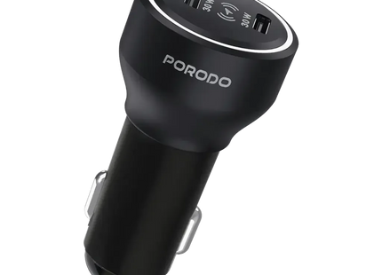 Porodo Velano Car Charger Dual USB-C Ports Black
