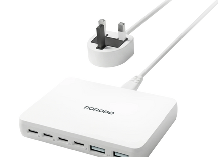 Porodo Velora USB Multi-Port Fast Charger White