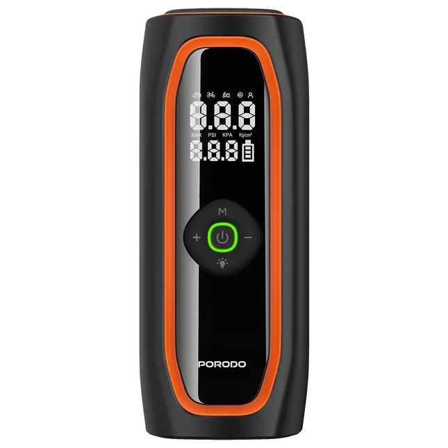 Porodo Voltair Car Tire Inflator Real-time Pressure Display Black