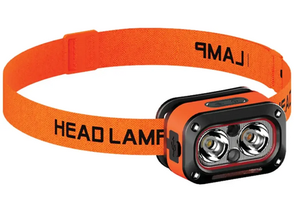 Porodo Wave-Sensor Rechargeable LED Headlamp Orange