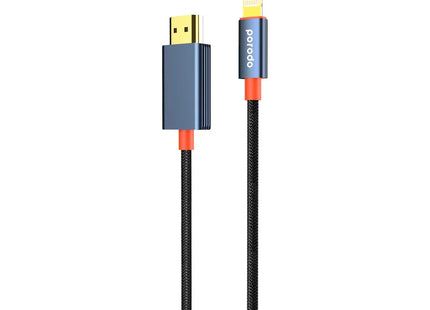 Porodo Woven Cable Lightning to HDMI Black