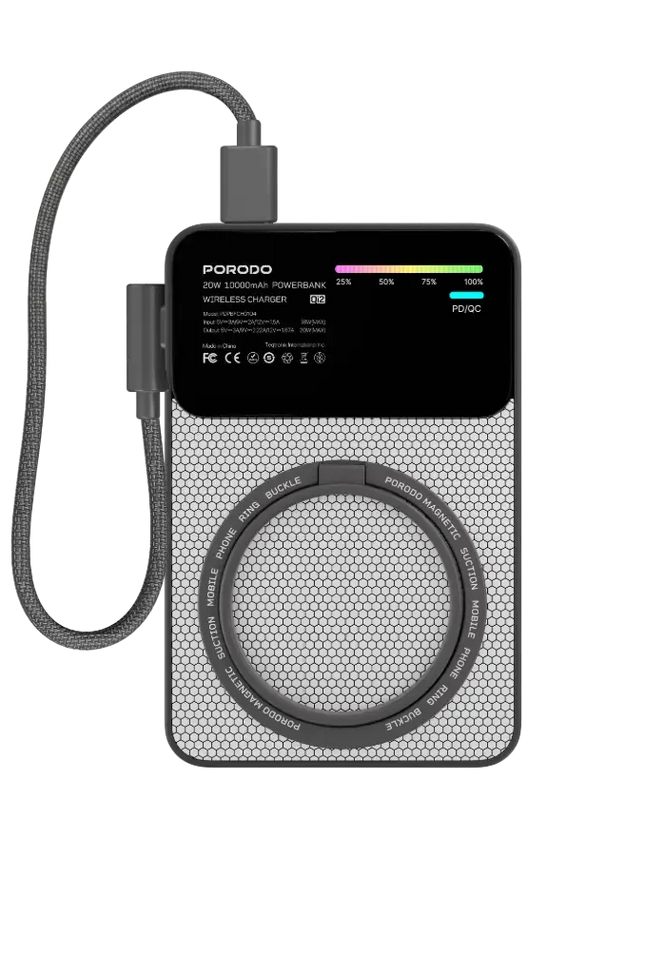 Porodo Yas 10000mAh Power Bank Magsafe Charging Gray