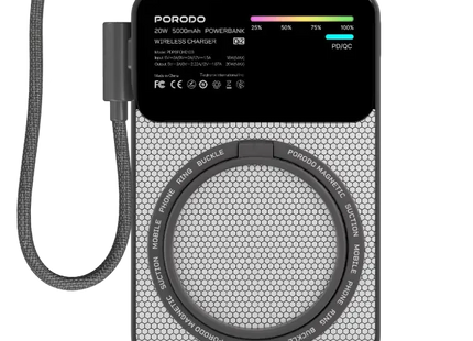 Porodo Yas 5000mAh Power Bank Magsafe Charging Gray