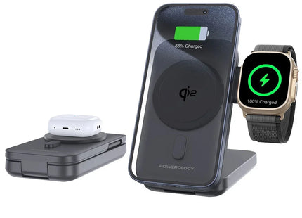 Powerology 10000mAh Qi2 - 15W iPh16 Magsafe Power Bank - Watch Charge