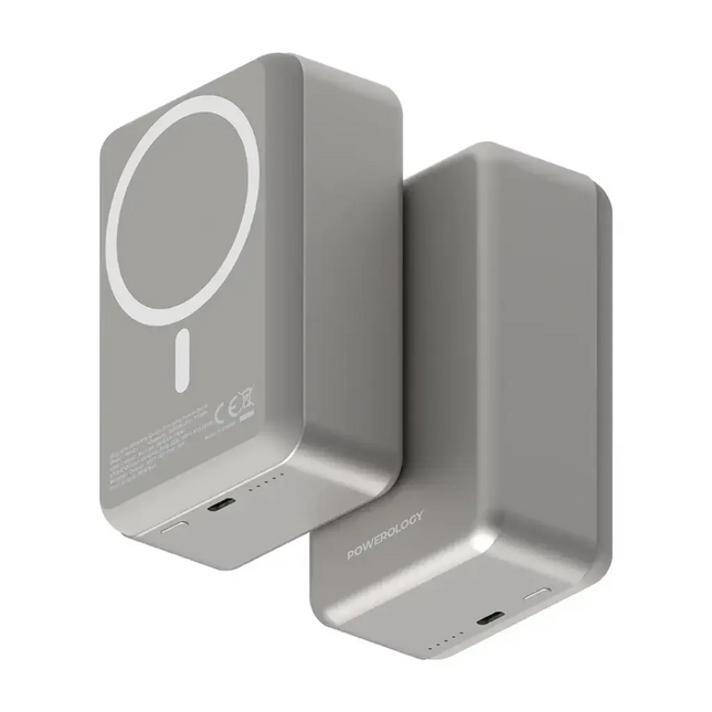 Powerology Spetano 20000mAh Magsafe Aluminum Power Bank PD 20W Titanium