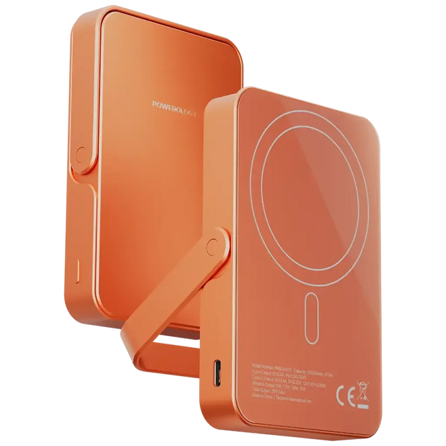 Powerology Spetemor 10000mAh Magsafe Power Glass Surface PD 20W Orange