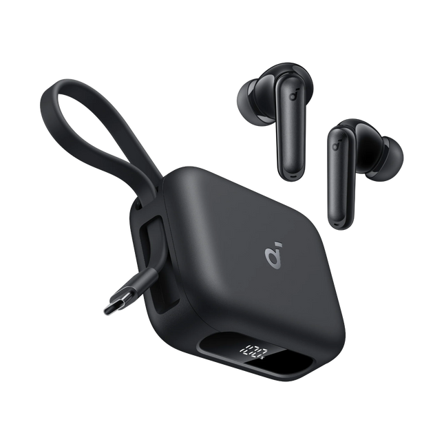 Soundcore P41i Adaptive Noise Cancelling Earbuds with Built-In Portable USB-C Phone Charging Black