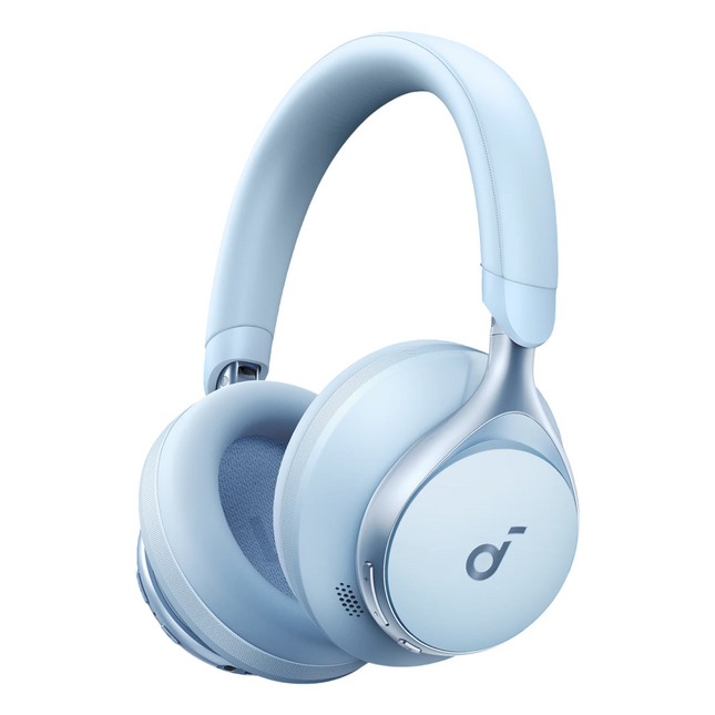 Soundcore Space One Active Noise Cancelling with 2X Stronger Voice Reduction Headphones Blue