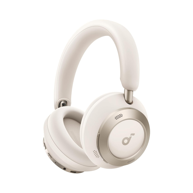 Soundcore Space One Pro FlexiCurve Adaptive Active Noise Cancelling Over-Ear Headphones White