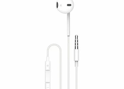 Soundtec By Porodo Mono/Single Earphone 3.5mm Aux Connectore With 3-Button Controls White