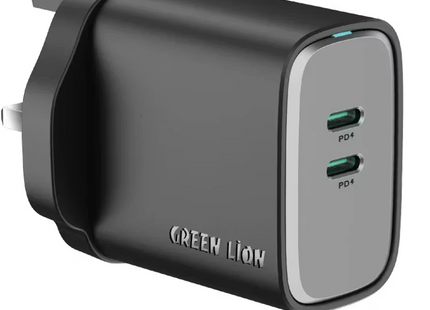 Green Lion Supra 45W UK GaN Wall Charger 2 USB-C Ports
